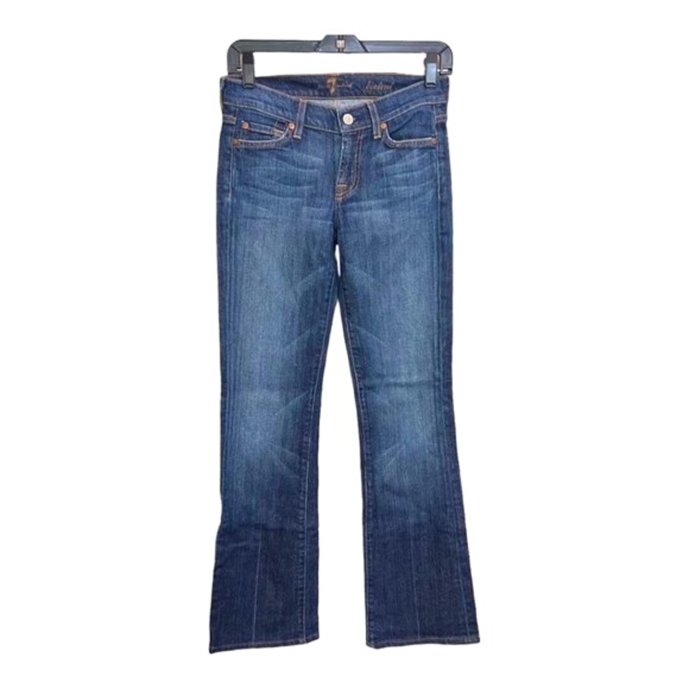 7 For All Mankind Bootcut Jeans Dark Wash Blue Womens Size 25x32 - Picture 2 of 10